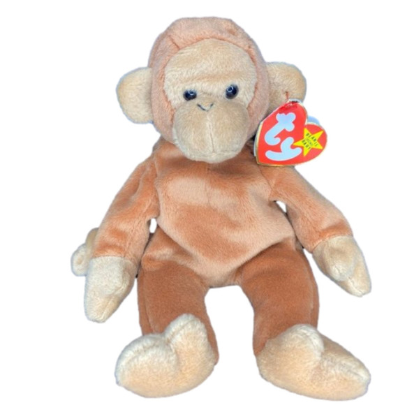 TY Beanie Babies Bongo the Monkey Beanie Baby Tan Tail 4067 - Picture 1 of 7